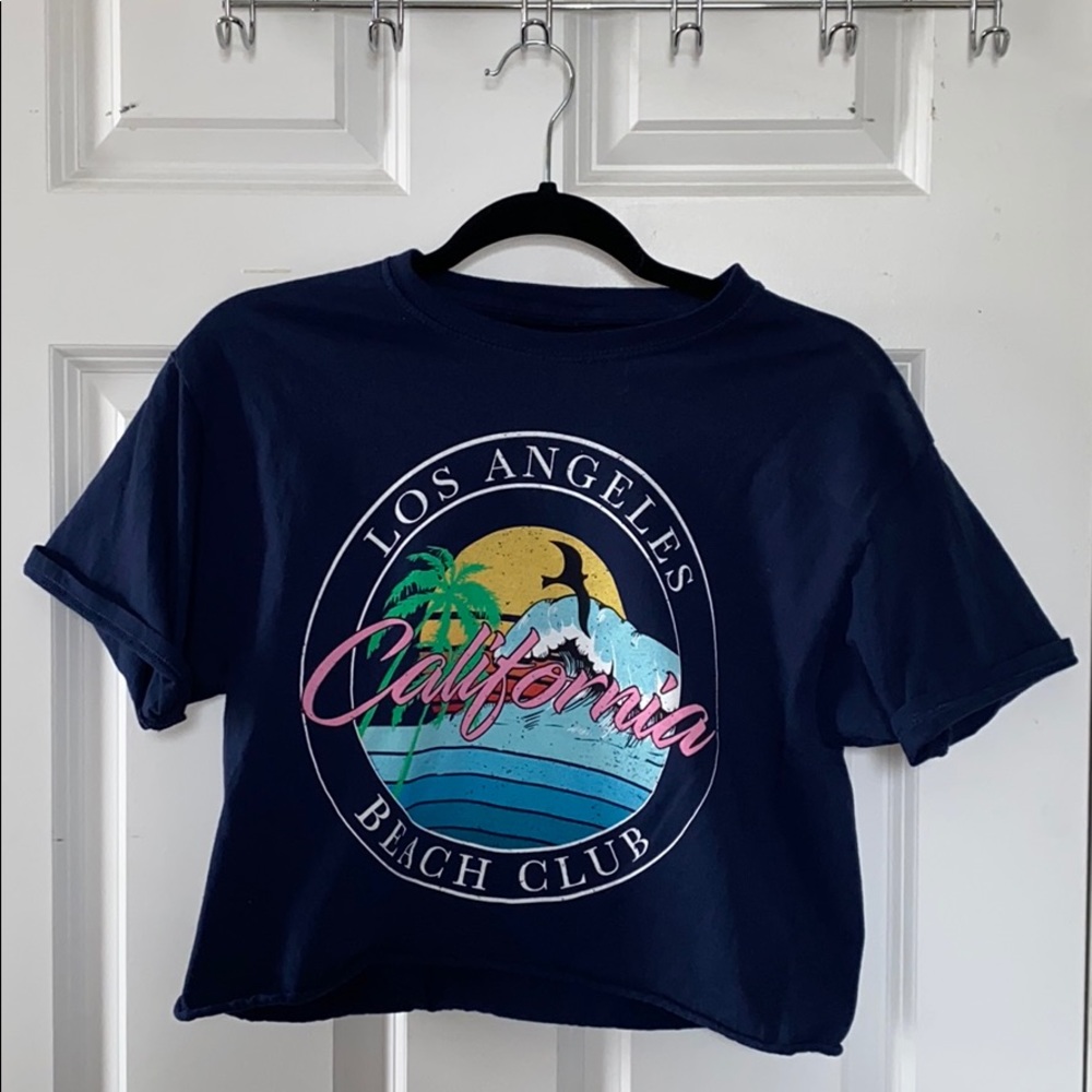 Dark Blue LA Beach Club Crop-top